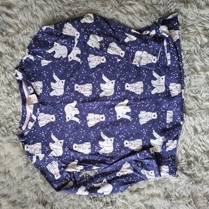 Girls Secret Treasures Polar Bear Print Pajama Top